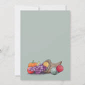 Cornucopia Erntedank Ansammlung Abendessen Einladung (Rückseite)