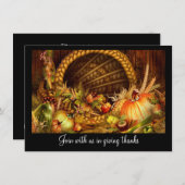 Cornucopia Erntedank Dinner Party Einladung (Vorne/Hinten)