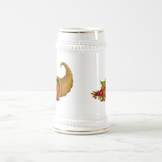 Cornucopia Erntedank Orange Stein Bierglas (Mittel)