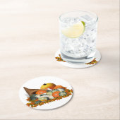 Cornucopia Gourds Thanksgiving Runder Pappuntersetzer (Vor Ort)