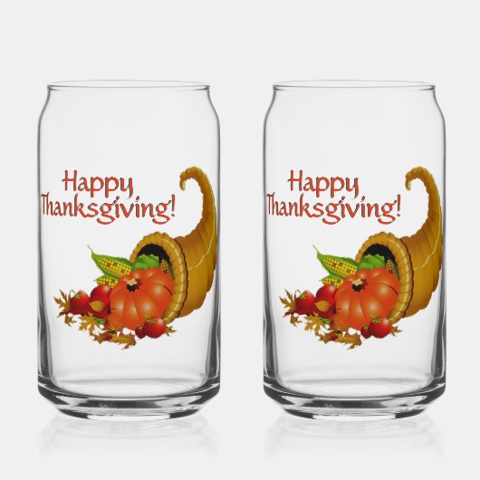 Cornucopia Happy Thanksgiving Dosenglas (Vorderseite)