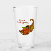 Cornucopia Happy Thanksgiving Glas (Vorderseite)