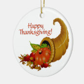 Cornucopia Happy Thanksgiving Keramik Ornament (Links)