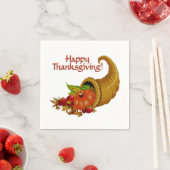 Cornucopia Happy Thanksgiving Serviette (Beispiel)