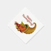Cornucopia Happy Thanksgiving Serviette (Ecke)