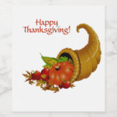 Cornucopia Happy Thanksgiving Weinetikett (Einzelnes Label)