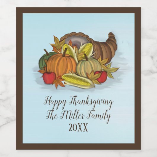 Cornucopia Harvest Weinetikett (Einzelnes Label)