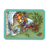CORNUCOPIA HEN, ERNTEDANK CHICKEN FALL HARVEST MAGNET (Horizontal)