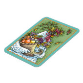 CORNUCOPIA HEN, ERNTEDANK CHICKEN FALL HARVEST MAGNET (Linke Seite)