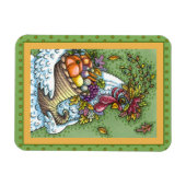CORNUCOPIA HEN, ERNTEDANK CHICKEN FALL HARVEST MAGNET (Horizontal)