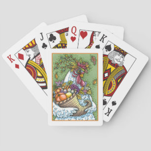 CORNUCOPIA HEN, ERNTEDANK CHICKEN FALL HARVEST SPIELKARTEN