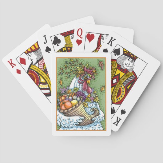 CORNUCOPIA HEN, ERNTEDANK CHICKEN FALL HARVEST SPIELKARTEN (Rückseite)