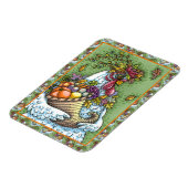 CORNUCOPIA HEN, ERNTEDANK CHICKEN HARVEST MAGNET (Linke Seite)