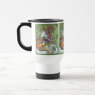 CORNUCOPIA HEN, ERNTEDANK CHICKEN REISE MUG REISEBECHER