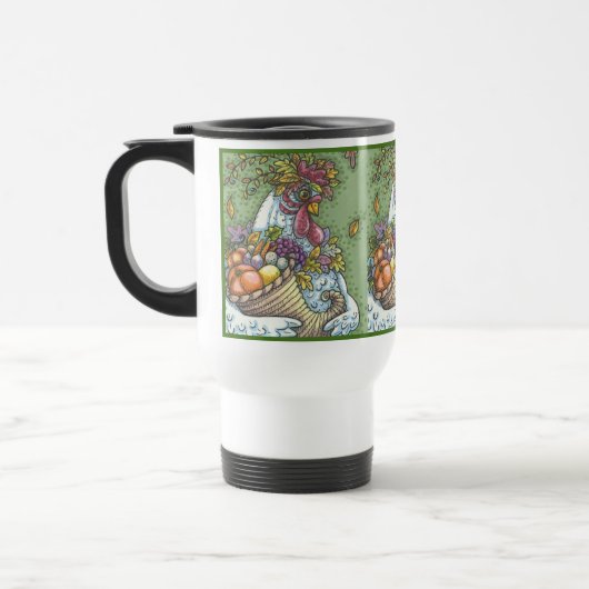 CORNUCOPIA HEN, ERNTEDANK CHICKEN REISE MUG REISEBECHER (Links)
