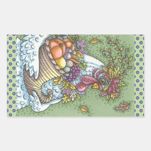 CORNUCOPIA HEN, ERNTEDANK CHICKEN STICKERS REc (Vorderseite)