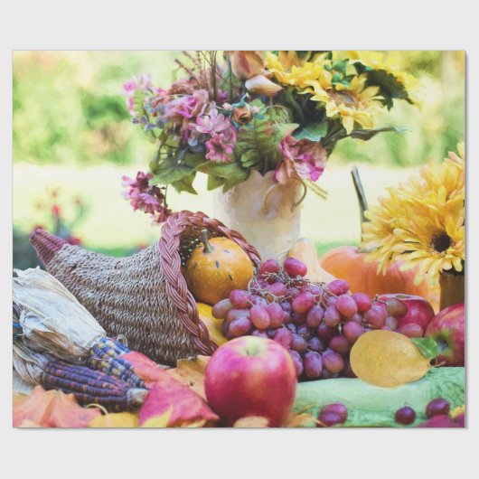 Cornucopia Herbst Ernte Koch Tabelle Geschenkpapier (Flach)