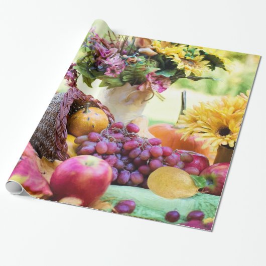 Cornucopia Herbst Ernte Koch Tabelle Geschenkpapier (Ungerollt)
