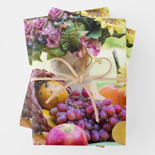 Cornucopia Herbst Ernte Koch Tabelle Geschenkpapier Set (Beispiel)