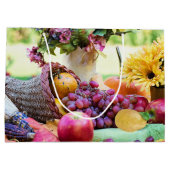 Cornucopia Herbst Ernte Koch Tabelle Große Geschenktüte (Rückseite)