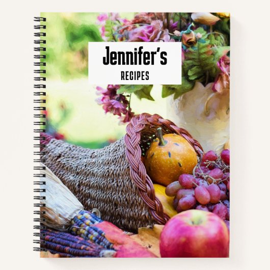 Cornucopia Herbst Ernte Koch Tabelle Notizblock (Vorderseite)