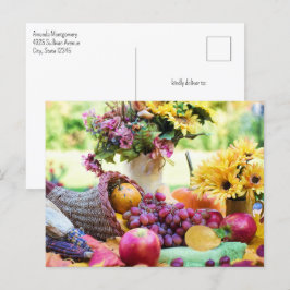 Cornucopia Herbst Ernte Koch Tabelle Postkarte