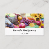 Cornucopia Herbst Ernte Koch Tabelle Visitenkarte (Vorderseite)