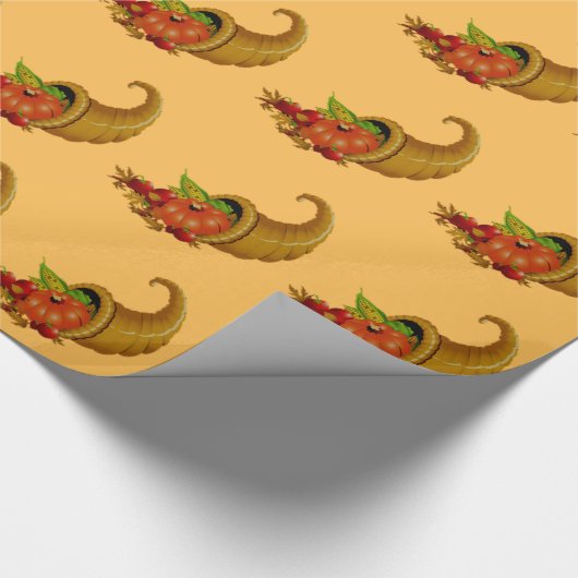 Cornucopia/Horn von Plenty Orange Geschenkpapier (Ecke)