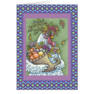 CORNUCOPIA-HUHN, THANKSGIVING-GRUSSKARTE Verse