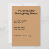 Cornucopia Line Art Holiday Erntedank, ZPR Einladung (Rückseite)