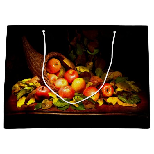 Cornucopia mit Äpfeln Große Geschenktüte (Vorderseite)