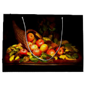 Cornucopia mit Äpfeln Große Geschenktüte (Rückseite)