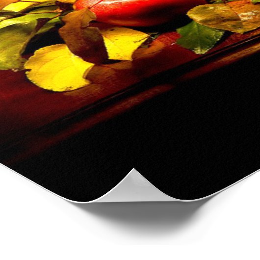 Cornucopia mit Äpfeln Poster (Ecke)