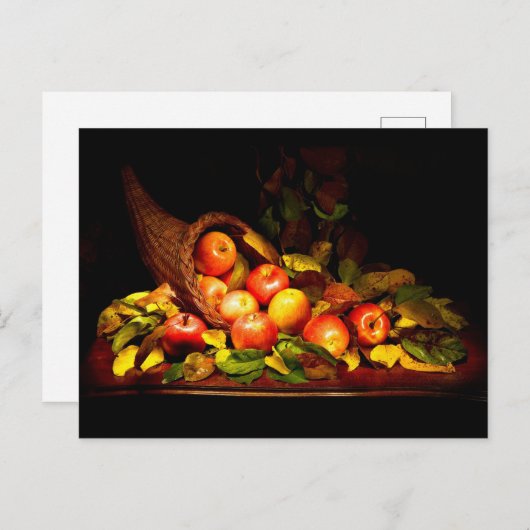 Cornucopia mit Äpfeln Postkarte (Vorne/Hinten)