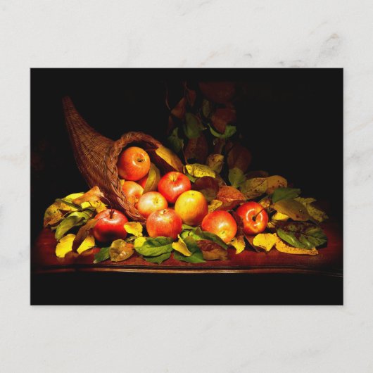 Cornucopia mit Äpfeln Postkarte (Vorderseite)