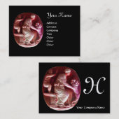 CORNUCOPIA MONOGRAM, antik rotes Schwarz Visitenkarte (Vorne/Hinten)