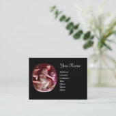 CORNUCOPIA MONOGRAM, antik rotes Schwarz Visitenkarte (Stehend Vorderseite)