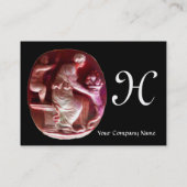 CORNUCOPIA MONOGRAM, antik rotes Schwarz Visitenkarte (Rückseite)