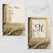 CORNUCOPIA MONOGRAM Brown Sepia White Visitenkarte (Vorne/Hinten)