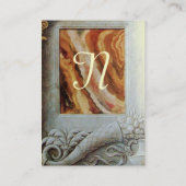 CORNUCOPIA-MONOGRAM, hell grau, aquamarin, blau Visitenkarte (Rückseite)