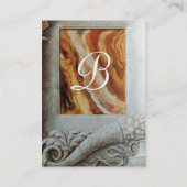 CORNUCOPIA MONOGRAM, hell grau, rot Visitenkarte (Rückseite)