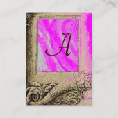 CORNUCOPIA MONOGRAM, hell grau, schwarz, rosa, fuc Visitenkarte (Rückseite)