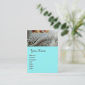 CORNUCOPIA MONOGRAM, hell schwarz, grau, himmelbla Visitenkarte (Stehend Vorderseite)