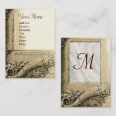 CORNUCOPIA MONOGRAM, hell Schwarz-weiß grau Visitenkarte (Vorne/Hinten)