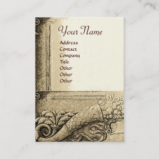 CORNUCOPIA MONOGRAM, hell Schwarz-weiß grau Visitenkarte (Vorderseite)