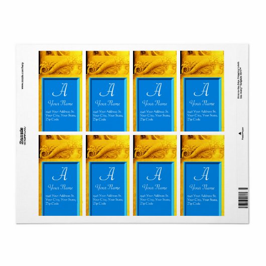 CORNUCOPIA MONOGRAM, hellgoldblau (Vorne)