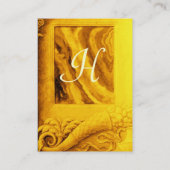 CORNUCOPIA MONOGRAM, hellgoldgelb, aquamarin, blau Visitenkarte (Rückseite)