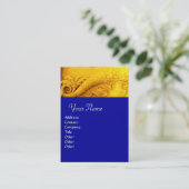CORNUCOPIA-MONOGRAM, hellgoldgelb, blau Visitenkarte (Stehend Vorderseite)