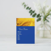 CORNUCOPIA-MONOGRAM, hellgoldgelb, blau Visitenkarte (Stehend Vorderseite)