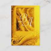 CORNUCOPIA-MONOGRAM, hellgoldgelb, blau Visitenkarte (Rückseite)